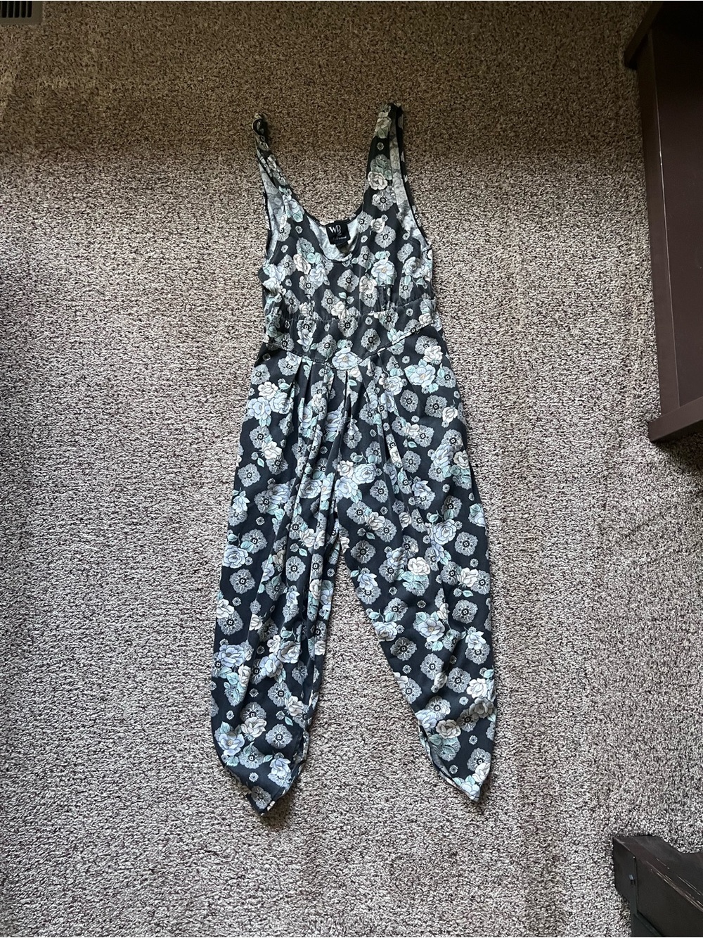 Jumpsuit with Mint Floral Print